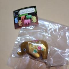 ＃C-pla限定 アジアンインテリア雑貨 カラフルぞうさん お座りぞうさん 金色のサムネイル