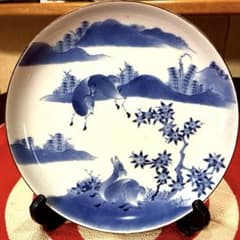 時代物 萬古焼 古萬古 鶴文 蓮型 蓮葉 皿 大皿 良品 骨董 古玩 傷なし 古伊万里 渦福 手描き 鹿に紅葉 無傷 飾り皿(^^) - メルカリ
