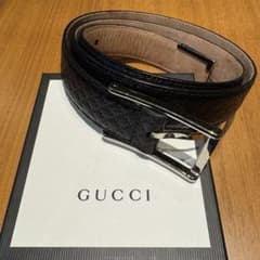GUCCI レザーベルト ブラック　95のサムネイル