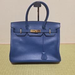 美品 HENRY HIGH-CLASS レザー ハンドバッグ ブルー 稀少 - メルカリ