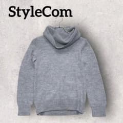 StyleCom 터틀넥 니트 긴 소매 니트 스웨터 (M) 그레이