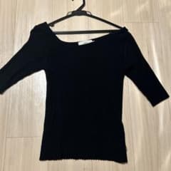 AZUL BY MOUSSY リブニット 五分袖 ブラック Mのサムネイル