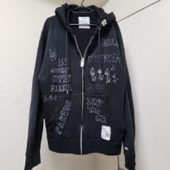 美品☆メゾンミハラヤスヒロ】ダメージ&落書きジップパーカー サイズ44