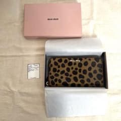 miu miu ヒョウ柄 長財布 箱付き ミュウミュウ サイフ ハラコ miu miu ヒョウ柄 長財布 箱付き ミュウミュウ サイフ ハラコ - メルカリ