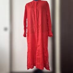 新品 Enonyivory 長袖 シャツワンピース 赤 - メルカリ