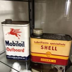 アメリカン雑貨　アンティークオイル缶　モービルオイル　シェルオイルのサムネイル