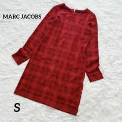 マークジェイコブス/ワンピース/チェック柄/長袖/ウール/レッド/赤