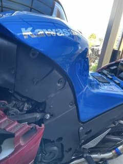 美品 タンク内サビ無 ZX-14R 純正タンク 青 凹み無 検ZZR1400