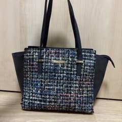 ツイード調 ハンドバッグ ブラックのサムネイル