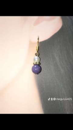 No.248　　天然石ブルーパープルのピアス