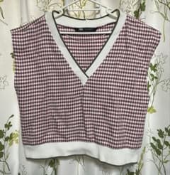 ZARA ベスト ピンク チェック柄のサムネイル