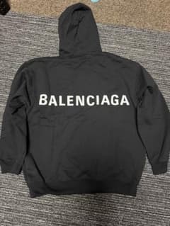 BALENCIAGA バックロゴ パーカー ブラック XSのサムネイル