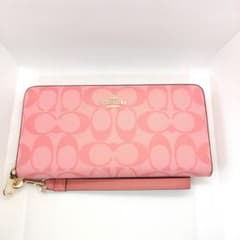 ２点 長財布 シグネチャー ロング ジップ アラウンド C4452 ピンク COACH 長財布 シグネチャー ロング ジップ アラウンド C4452 ピンク