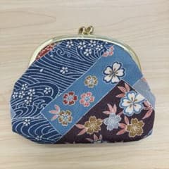 ちりめん風 和柄 がま口 財布 マルチケース 着物 和装小物