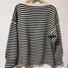 【美品】Le Tricoteur ウールガンジーセーター イギリス製 50 Le Tricoteur イギリス製 ボーダーガンジーセーター サイズ大きめ50