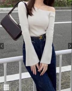 オフショルダー リブニット GRL ホワイトのサムネイル