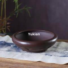 宜興紫砂 無孔蓮華盆 窩口蓮華無孔盆 盆栽鉢 植木鉢 小品盆栽鉢 大品