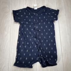 H&M 半袖ロンパース 68 マリン アンカー柄 ネイビーのサムネイル