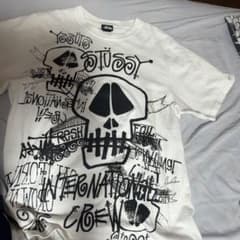 レア　Stüssy ステューシー スカル グラフィック Tシャツ ホワイトのサムネイル