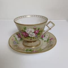 ［美品］TEAROAD5000カップ＆ソーサー一客レトロ金彩.花柄.日本製のサムネイル