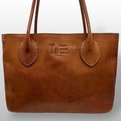 美品 genten ゲンテン レザー トートバッグ 工具ロゴ ブラウン 282