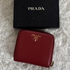 PRADA プラダ 付属品付き1ML036 二つ折り財布 サフィアーノ レッド PRADA プラダ 付属品付き1ML036 二つ折り財布 サフィアーノ レッド