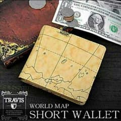 ☆値下げ！！完全新品！！世界地図柄の折財布！！限定出品！！☆のサムネイル