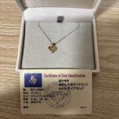 K18 天然ダイヤモンド 0.10ct ハートネックレス 鑑別書・ケース付きのサムネイル