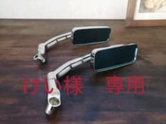 メッキ　スクエア型ミラー バイク カスタム 左右セットのサムネイル