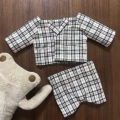 フモフモさん Mサイズ用 お洋服 『チェック柄パジャマセット』 ハンドメイドのサムネイル
