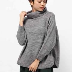 新品 アルシーブ 完売 ゆるニット ざっくり グレー オフタートル ニットのサムネイル
