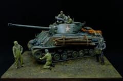タミヤ M4A3シャーマンイージーエイト戦車（1/35）ジオラマ完成品