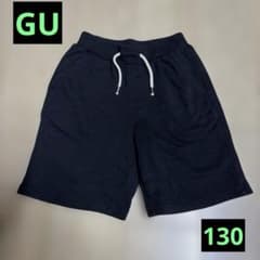 GU 130 スウェットハーフパンツ 半ズボン 黒 ブラックのサムネイル