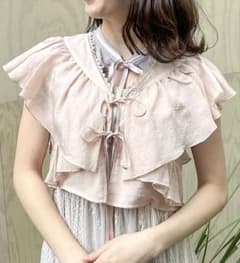 axes femme ボリュームフリルボレロ ピンク Fサイズ