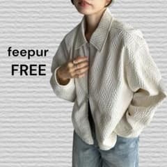 feepur》ジャガードダブルジップブルゾン アイボリー - メルカリ