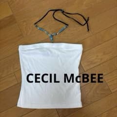 CECILMcBEE ホルターネック ベアトップ M 白 ターコイズ ビーズのサムネイル