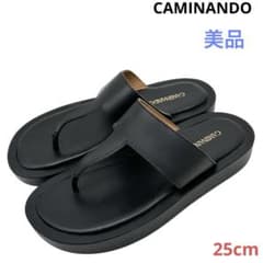 〈美品〉CAMINANDO カミナンド【25cm】フィッシャーマン サンダル 黒 美品〉CAMINANDO カミナンド【25cm】トングサンダル 黒 ブラック