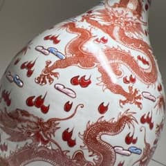 中国美術 大清康熙年製 龍図花瓶 高さ約44.5㎝ 東Y8-0728③タサコ