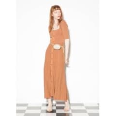 Lily Brown リブニットワンピース キャメルのサムネイル