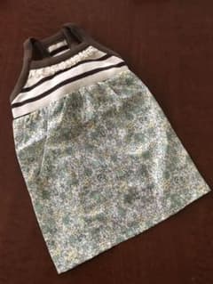 犬服 キャミワンピース グリーン小花柄のサムネイル