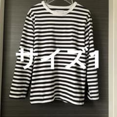 agnès b. ストライプ長袖ボーダーTシャツ 黒白サイズ1のサムネイル