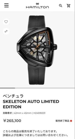 [한정] Hamilton Ventura Skeleton Auto 생산 종료