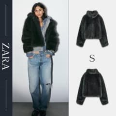 ショートフェイクファーコート トグルボタン付き ZARA 新品 S - メルカリ