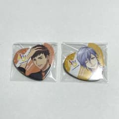 A3! 伏見臣 ＆ 斑鳩三角 ハート缶バッジ 缶バッジ アニカフェ 2点