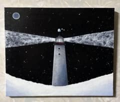 はる様専用　stardust lighthouse （星屑の灯台）　アクリル画のサムネイル