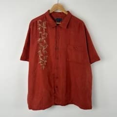 90s Weekender アロハシャツ 刺繍 レッド Y2K アメカジのサムネイル