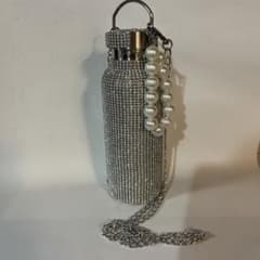 キラキラ水筒 ステンレスボトル 500ml パール チェーン付き 中古品