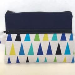 ダブルファスナーポーチ  三角