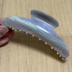パープル　ブルー　マーブル　ヘアクリップのサムネイル