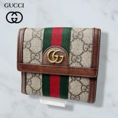 01 美品 GUCCI シェリーライン PVC 二つ折り財布 プチマーモント g